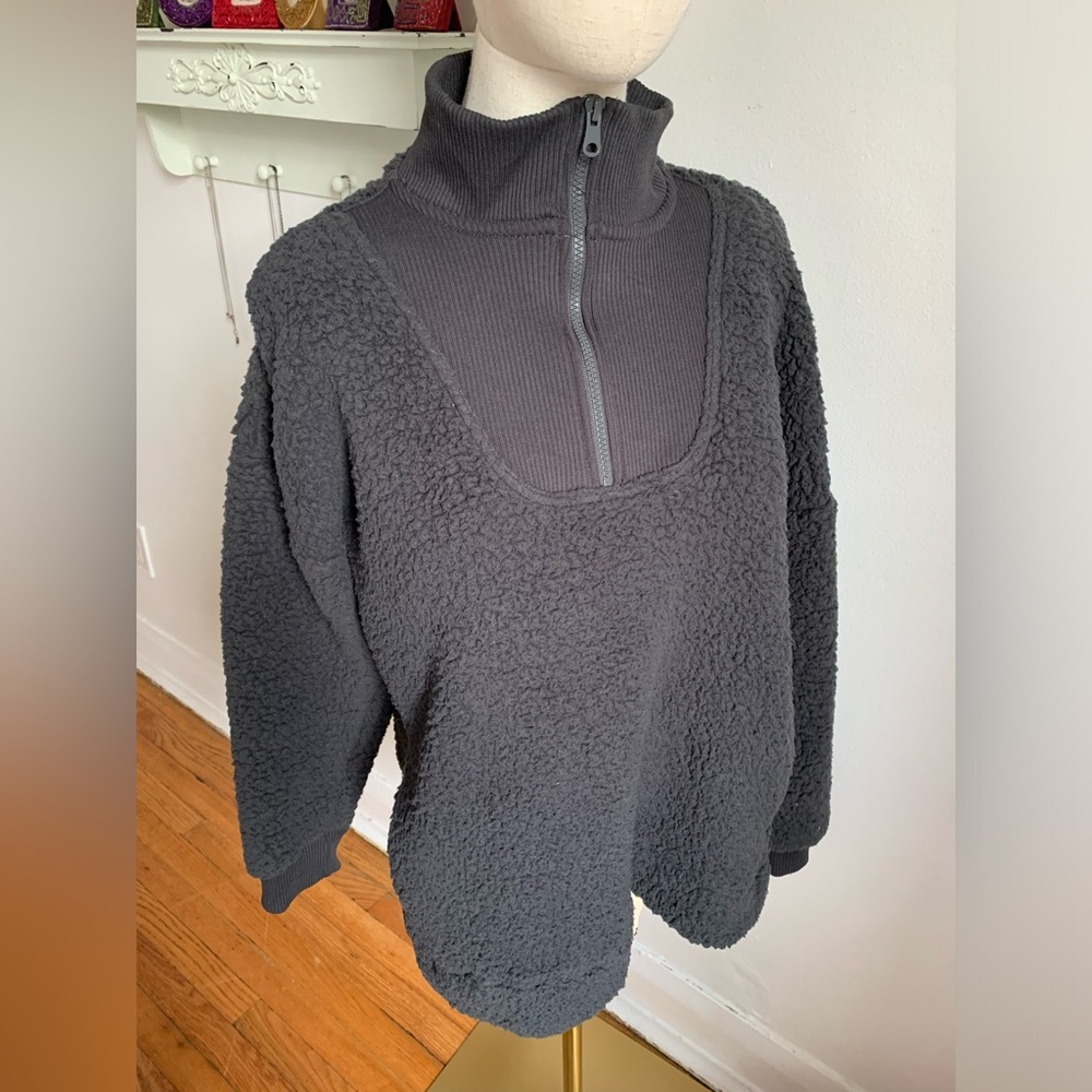 Aerie Black Cowl Neck Sweater Plush and Cozy